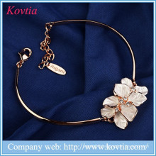 Fashion jewelry bracelet charms alloy bracelet accessories oiled white flower bracelets